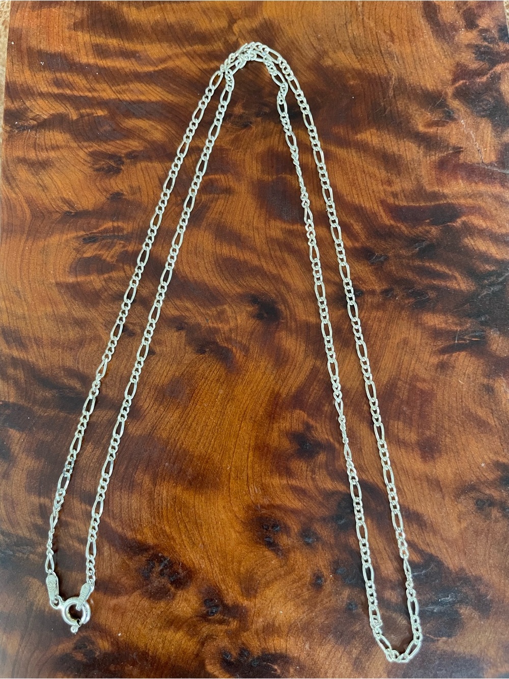 Sterling Silver Unisex 925 Figaro Chain Necklace 21 inches